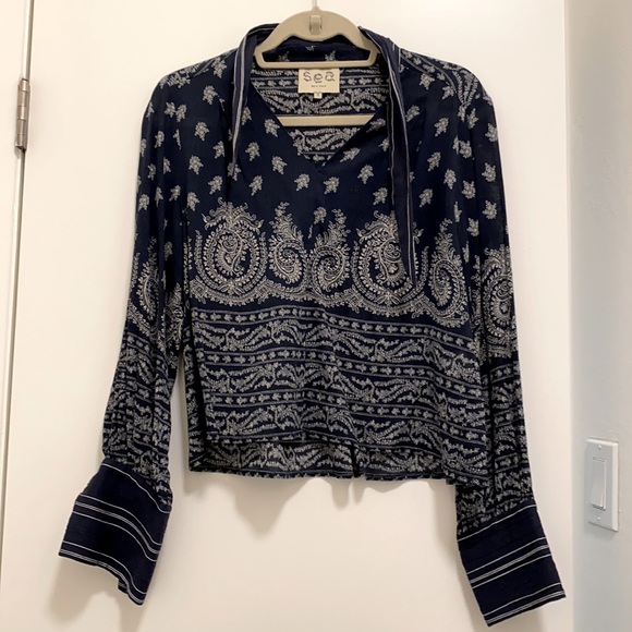 Sea New York Tops - Sea New York Blue Cotton Blouse (2)
